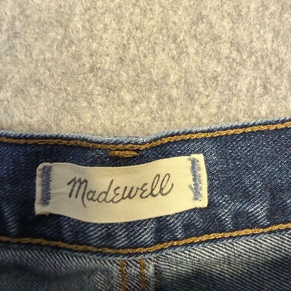 Madewell Women's Size 31 The Perfect Jean Shorts Blue Cut Off Distressed Hem - Picture 8 of 10
